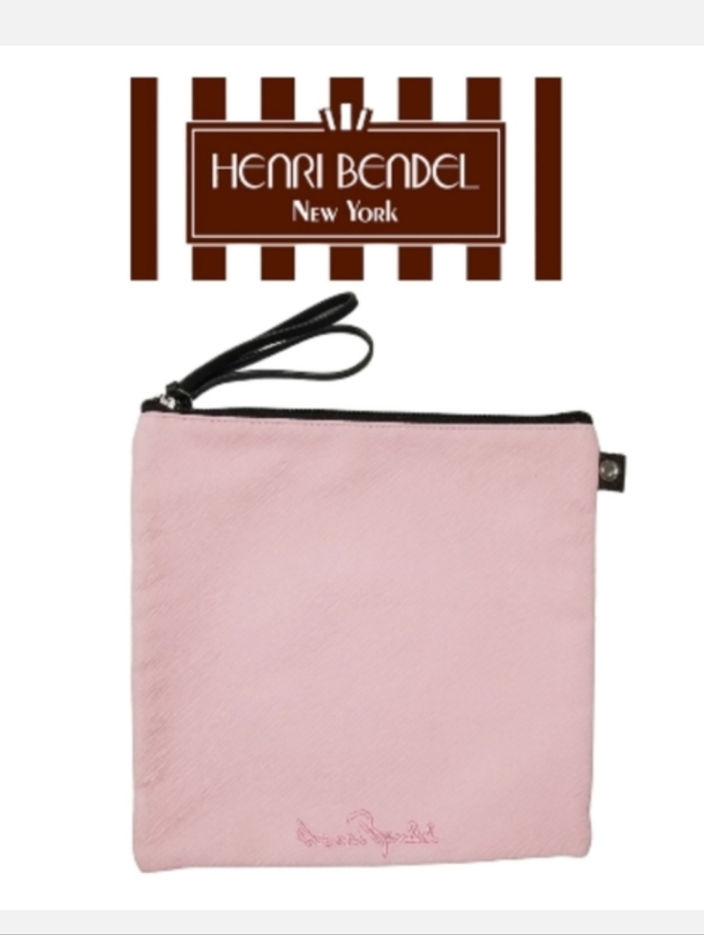 Henri Bendel Pink Vintage 9¼"x9¼" Square Accessory Pouch RARE